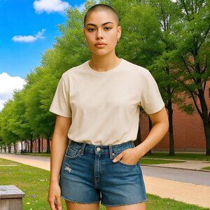 NWT LEVI STRAUSS SZ 14 W32 Signature Heritage High-rise 5” Blue Denim Jean Short